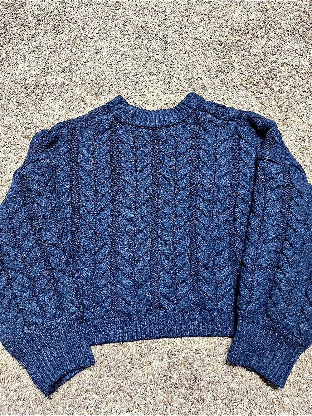 Blue Cable Knit Sweater Like New